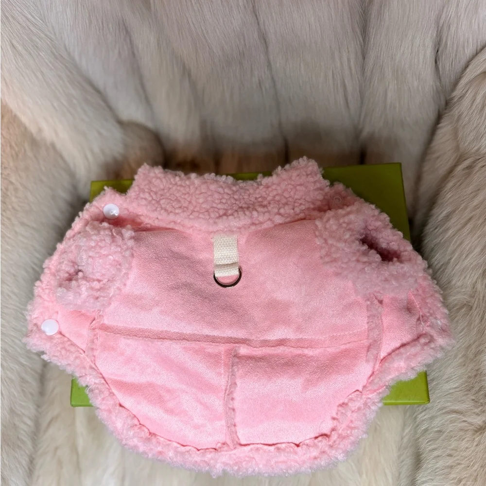 Pink Fleece Dog Jacket XS